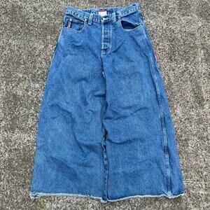 Kickwear Baggy Jeans Size 34 Y2K Skate Streetwear Wide Leg Denim Massive blue
